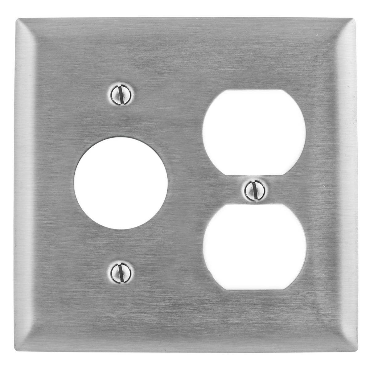 SS78 Standard Combination Wall Plate, 2 Gangs, 302/304 Stainless Steel