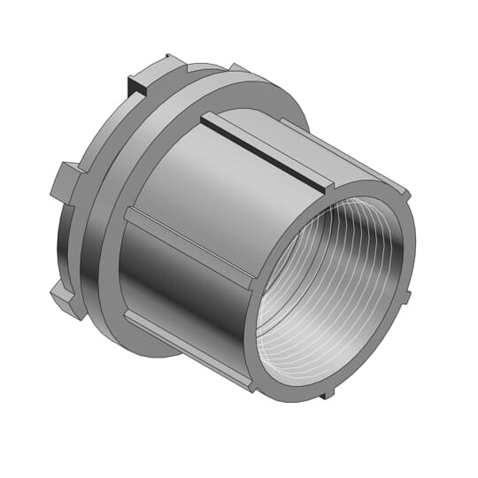 HTZ2 T&B Chase Conduit Hub With Insulated Throat, 3/4 in, For Use With Threaded Rigid/IMC Conduits, Die Cast Zinc, Aluminum Lacquered