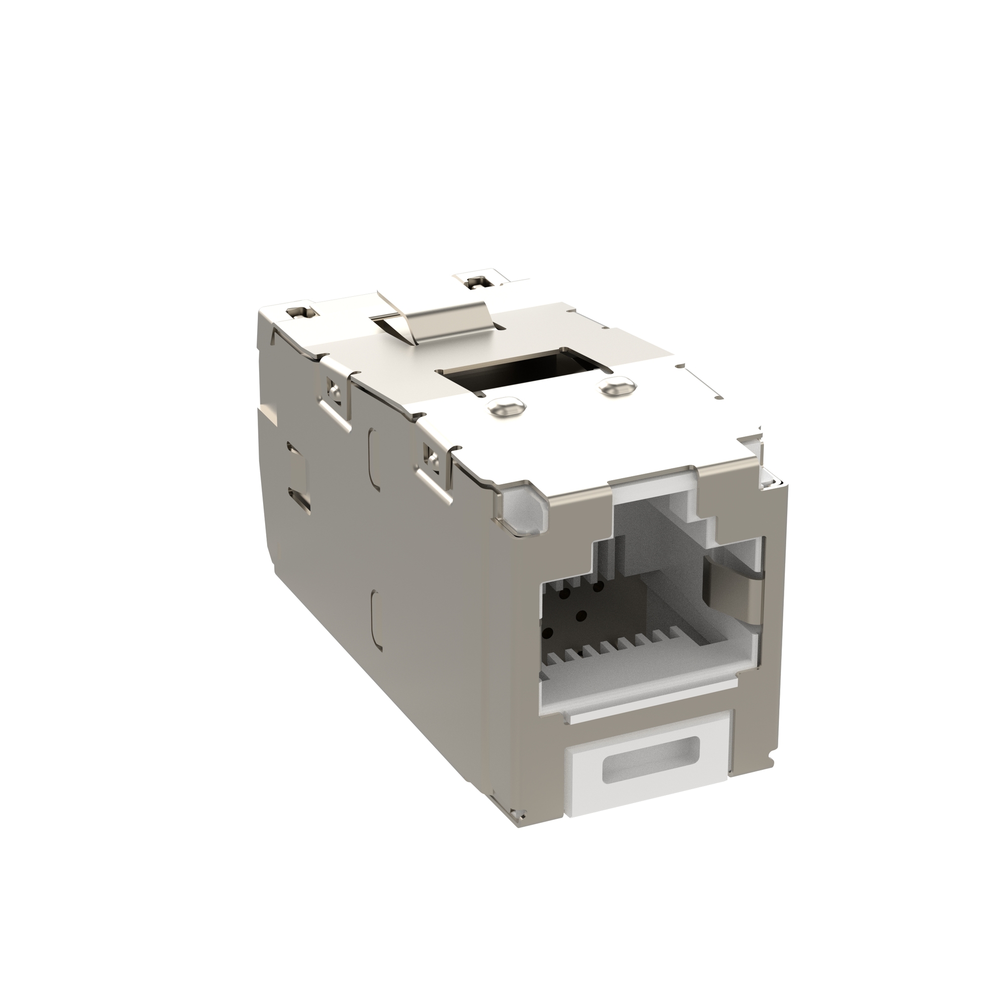 CJS688TGWHY Corrosion Resistant Jack Modules, Surface Mounting, (1) Ports, Plated Phosphor Bronze, White
