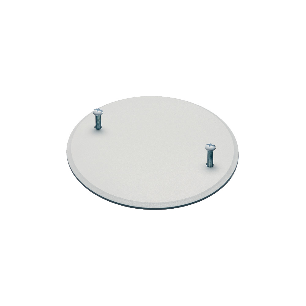 CP40 Flat Box Cover With Screws, 4 in Dia, 4-3/4 in L x 4-3/4 in W x 0.15 in D, Plastic
