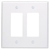86602 Decora Oversized Wall Plate, 2 Gangs, 3-1/2 in W x 5-1/4 in H, Thermoset, Ivory