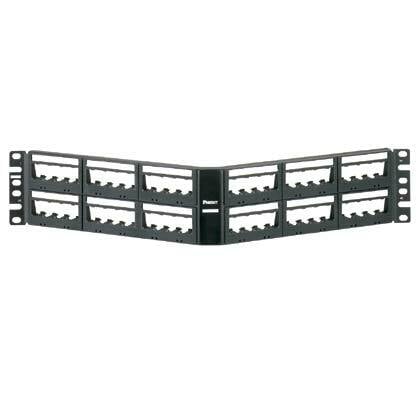 UICMPPA48BLY PanNet Ultimate ID 2RU Angled Modular Unshielded Front Access Patch Panel, 48 Ports, ABS/Cold Rolled Steel