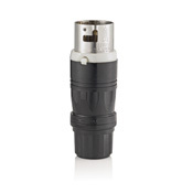 CS6365W Grounding Locking Plug, 125/250 V AC, 50 A, 3 Poles, 4 Wires, Black/White