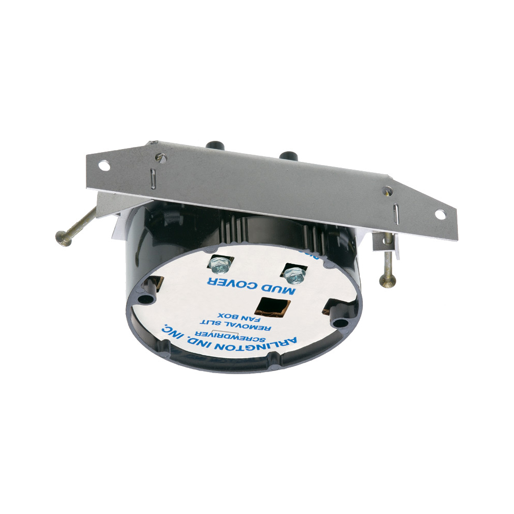 FB417SLP Fan/Fixture Mounting Box With Knockout, Plastic/Steel, 20 cu-in Capacity, 4.24 in L x 4.24 in W x 2.94 in H