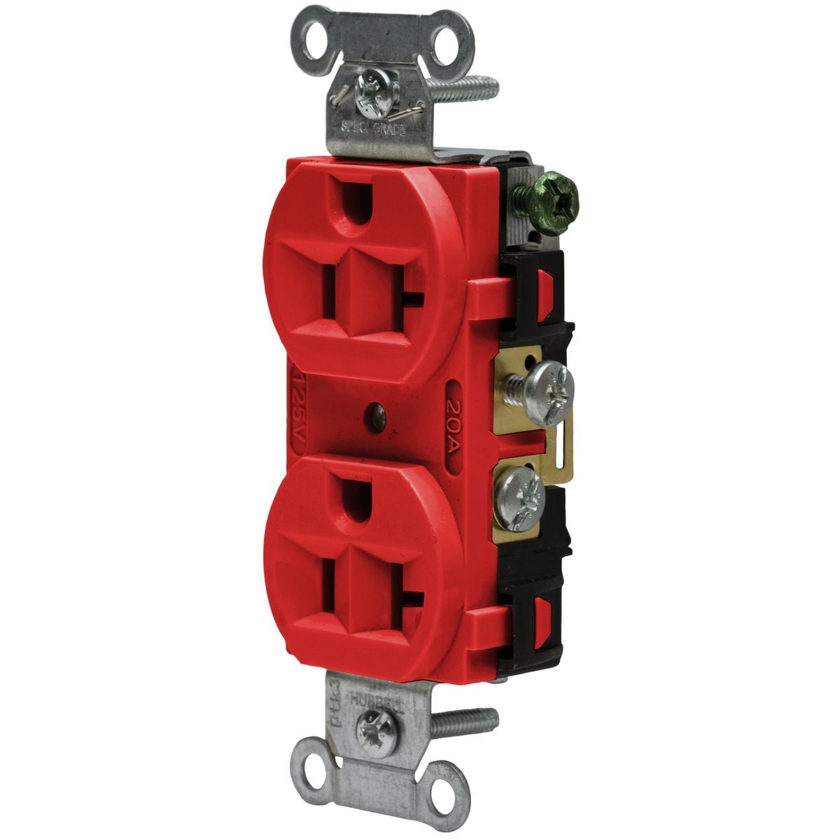 5362AR Receptacle, 125 V, 20 A, 2 Poles, 3 Wires, Red