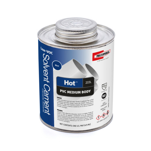 55990 Hot 203L Low VOC Medium Body Solvent Cement, 1 pt Container, Blue