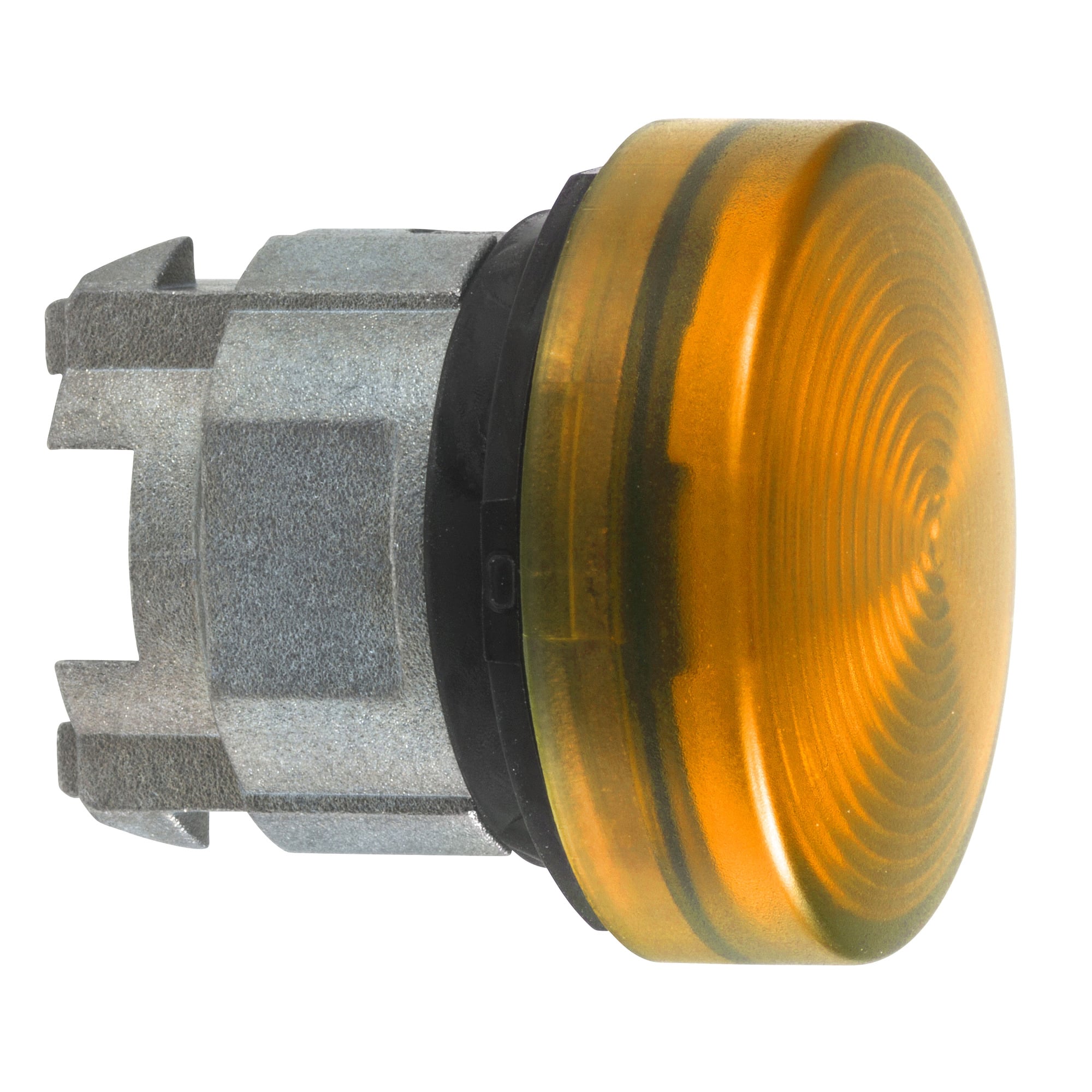 ZB4BV05S Harmony Standard Pilot Light Head With Grooved Fresnel Lens, Integral LED and BA9s Base Fitting, 22 mm, Round Shape, Chromium Plated Metal, Orange