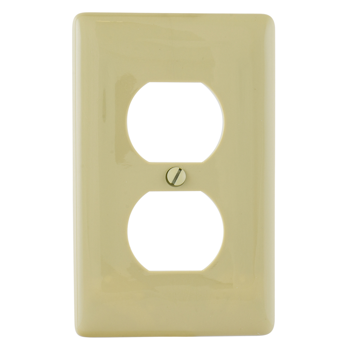 NPJJ8I Jumbo Unbreakable Receptacle Wall Plate, 1 Gangs, 3.5 in W x 5.25 in H, Nylon, Ivory