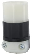 5869-C Cable Mount Non-Grounding Straight Blade Connector, 125 V AC, 15 A, 2 Poles, 2 Wires, Black/White