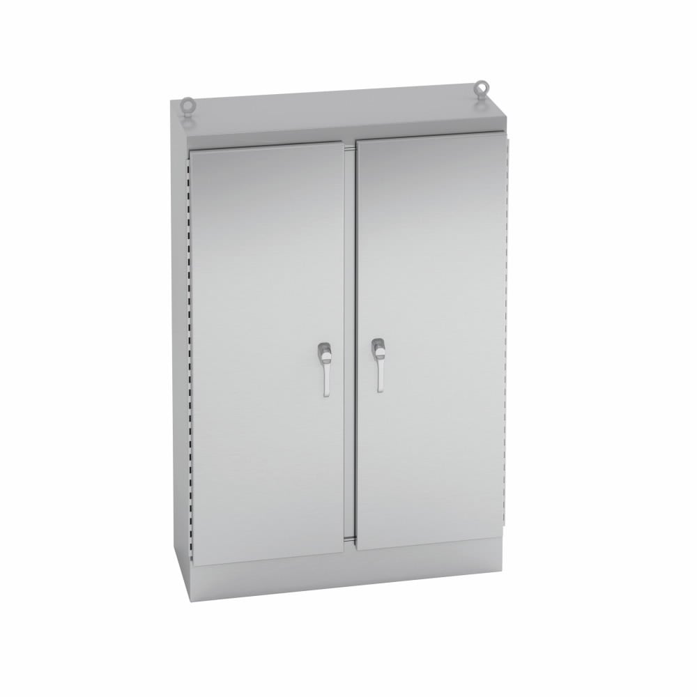 726018-4XSFSD3PT 2-Door Ground Mount Enclosure, 60 in W x 18 in D x 72 in H, NEMA 4X, 304 Stainless Steel