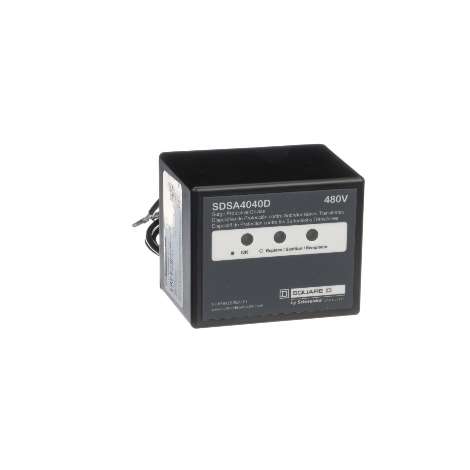 SDSA4040D Surgelogic Surge Protective Device, 480 Delta V AC, 200 kA SCCR, 3 Phase