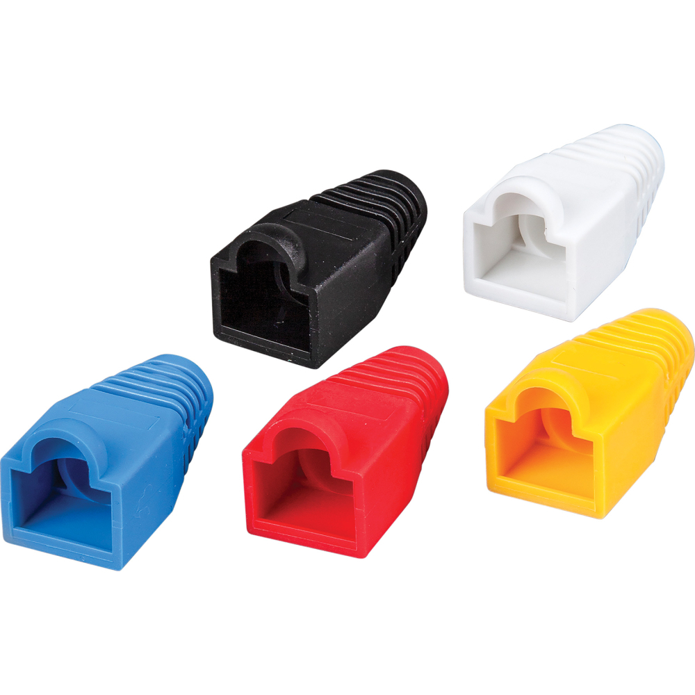 VDV824-650 Strain Relief Boot, For Use With CAT5e/CAT6, 0.7 in H x 0.5 in W x 1.1 in L, ABS Plastic, Red/Blue/White/Black/Yellow