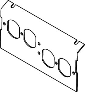 P8840-2DP 4-Outlet Assembled Power Plate, Die Cast Zinc