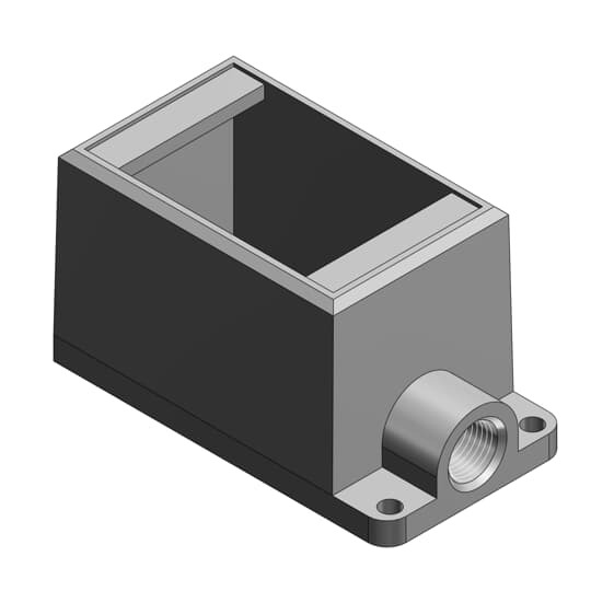 FD1-TB T&B Type FD Dead End Deep Style Cast Device Box, Iron, 1 Gangs, 1 Outlets, 1 Knockouts, 2-3/4 in W x 2-13/16 in D x 4-9/32 in H