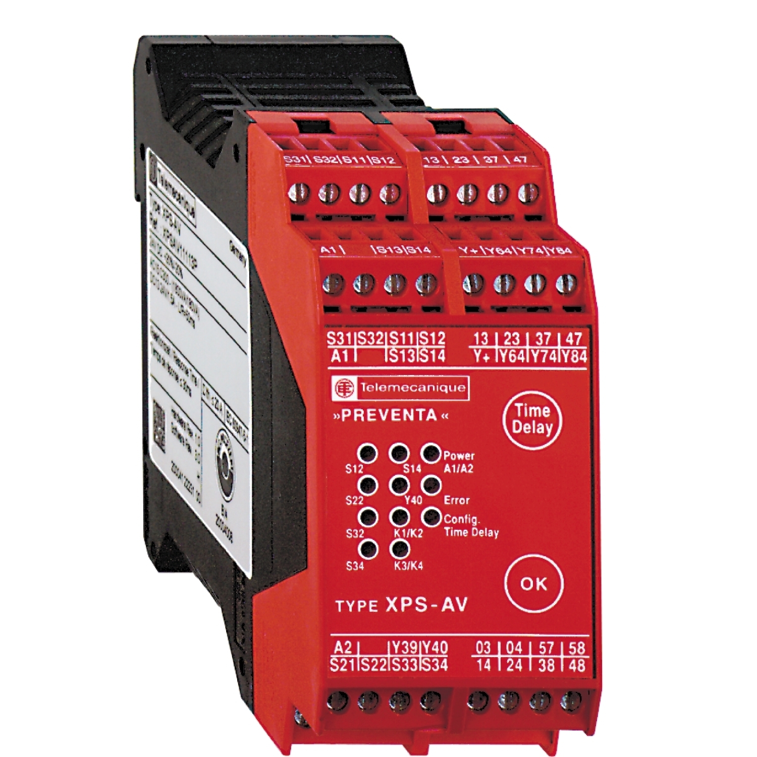 XPSAV11113P Preventa Safety Relay With (2) LEDs, 2.5 A, 3NO-3NO 3 Form A/3 Form A Contact, 24 V DC V Coil
