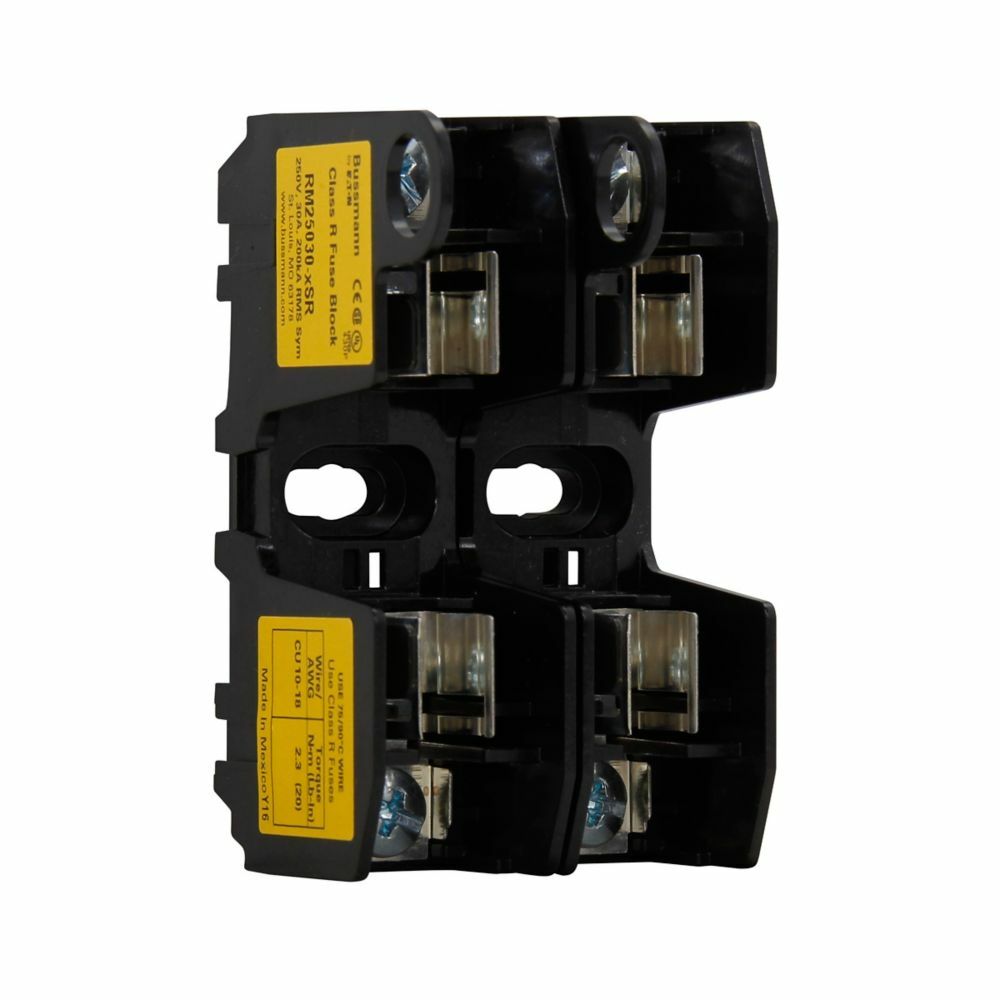 Eaton Bussmann Series RM modular fuse block, Modular fuse block, 0-30 A, Two-pole, Class R, Screw, 250 V
