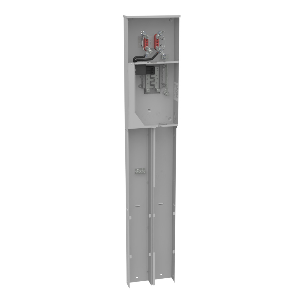 U5925-O-100-KK-ALT Single Position Meter Socket with Main and Load Center, 100 Amp, 1 Phase, Ringless, Horn, 4 Term, UG, 240V