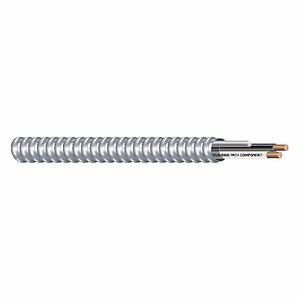 55510301 MCAP MC All Purpose Cable, 12 AWG, 2 Conductors, Solid Copper, Aluminum Armor, Black/White, 250 ft coil