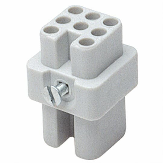 FC325D Pos-E-Kon D Series High Density Terminal Insert, 25 Positions, 26 to 12 AWG Wire, Crimped/Female Connection, Glass Filled Thermoplastic