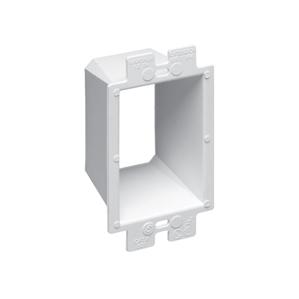 BE1 Box Extender, 1 Gang, 4.188 in L x 2.313 in W, Plastic