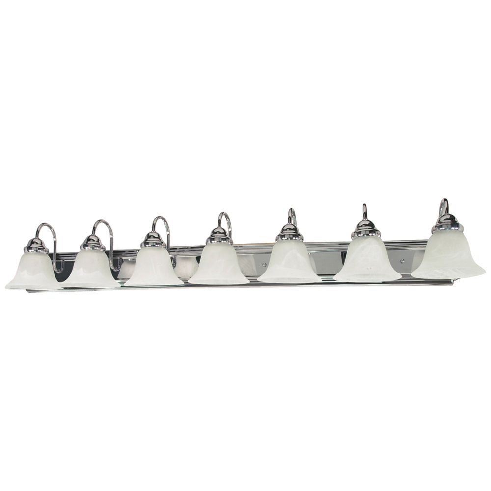 60-290 Ballerina Traditional Vanity Light Fixture, (7) A19 Lamp, 120 V AC, Polished Chrome Housing