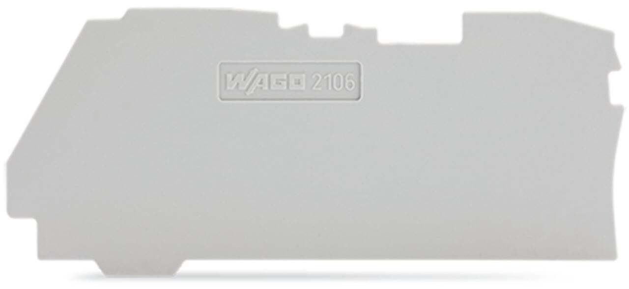 2106-1291 2106 End and intermediate plate, For Use With Snap-On Mounted, Gray
