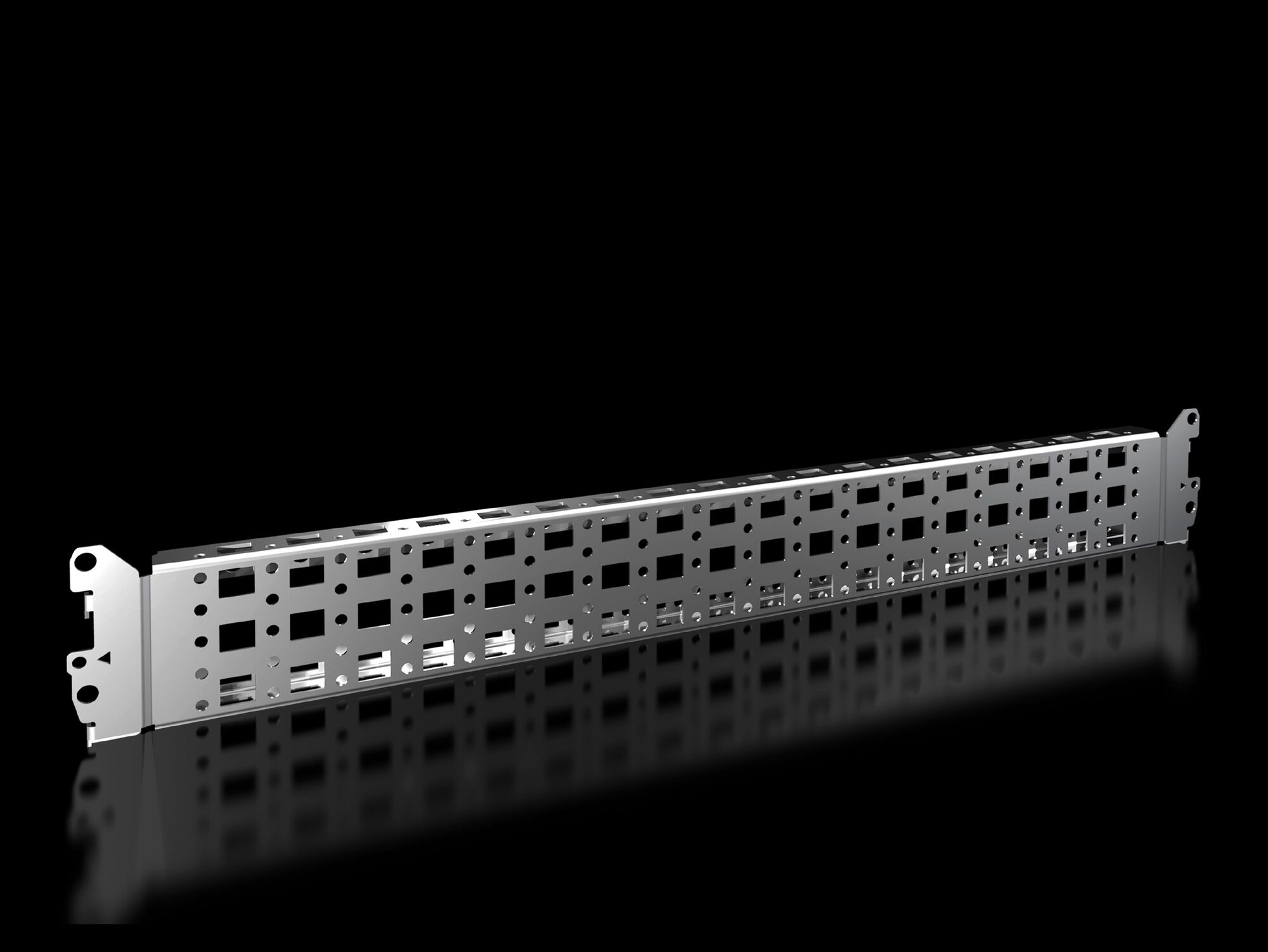 8617130 Internal Variable Punched Section With Mounting Flange, For Use With VX, VX IT, SE, AX Plastic, VX25 600 mm W Baying Enclosure System, Carbon Steel