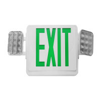 ECL1-10-UNV-WH-G-2 Emergency Exit Sign Combo, 2.4 W Fixture, 120 to 277 V AC, Matte Housing, EXIT Legend