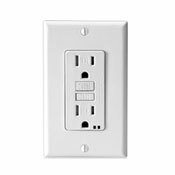 S7599-T Slim Duplex Self-Test Tamper-Resistant 2 Pole GFCI Receptacle, 125 VAC, 15 A, 2 Poles, 3 Wires, Light Almond