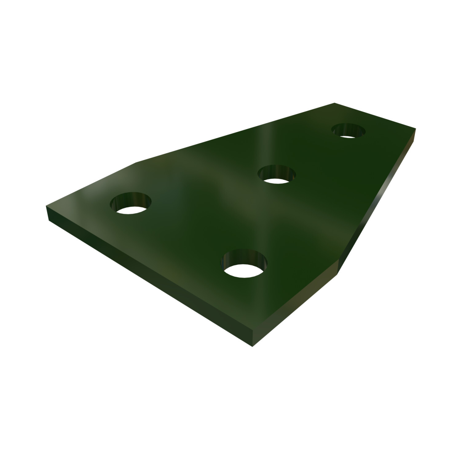 P1358-GR Channel Flat Plate Fitting, 4 Holes, 5-3/8 in L x 1-5/8 in W x 1/4 in THK, HRPO Steel
