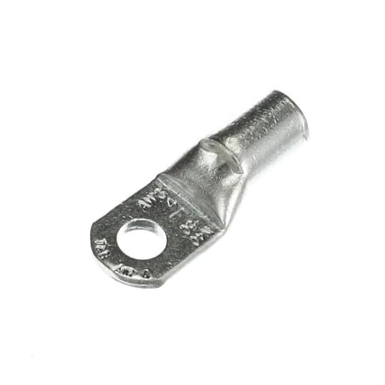 F10711 Sta-Kon F Series Non-Insulated Ring Terminal, 4 AWG Conductor, 1.37 in L, Tubular Barrel, Copper, Metallic