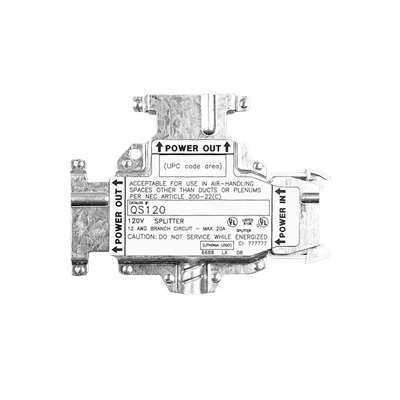 QS120 12/3G M10 QS Series 3-Conductor 1-Ground Replacement Splitter, 12 AWG, 120 V AC, Aluminum