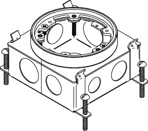 886B 880 Floor Box, Steel, 39 cu-in Capacity, 1 Gang, 12 Knockouts, 2-3/4 in H x 4-13/16 in W x 4-13/16 in D