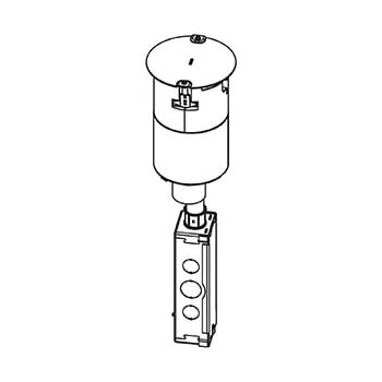 4STC Evolution 4AT Recessed Unwired Poke-Through Stem Assembly With Disposable Sheet Metal Cover, 4 in Hole, 2 Gangs, 4-3/4 in Cover, 24.5 cu-in Capacity, Plastic/Steel