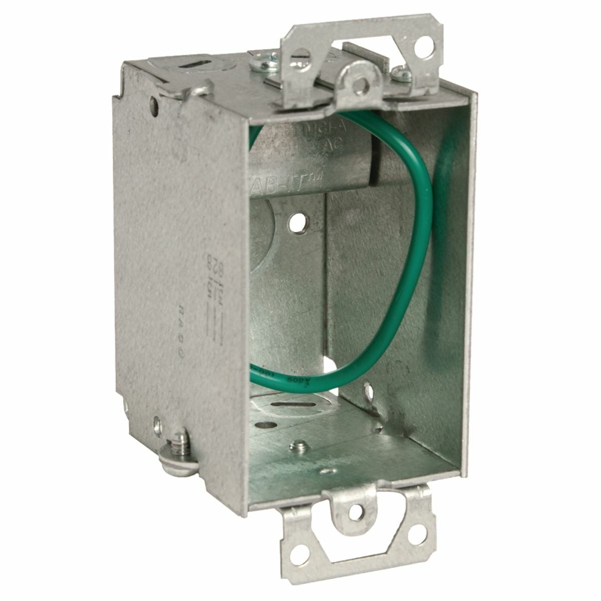 518S Gangable Switch Box, Steel, 12.5 cu-in Capacity, 1 Gangs, 1 Outlets, 1 Knockouts, 4.219 in H x 2 in W x 2.5 in D