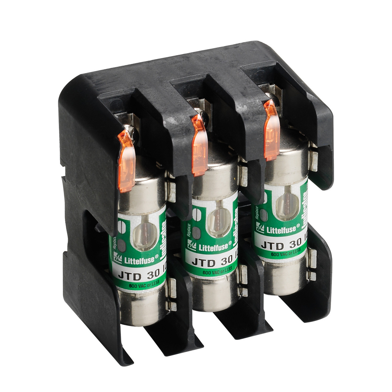 LFJ60060-2CID Powr-Gard Indicating Fuse Block, 600 V AC, 60 A, Class: J, 4 to 2 AWG, 14 to 6 AWG Wire, 2 Poles