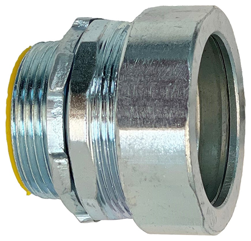 NT50I Insulated Conduit Connector, 1/2 in Trade, For Use With Rigid Conduit to Enclosure, Steel, Zinc Plated