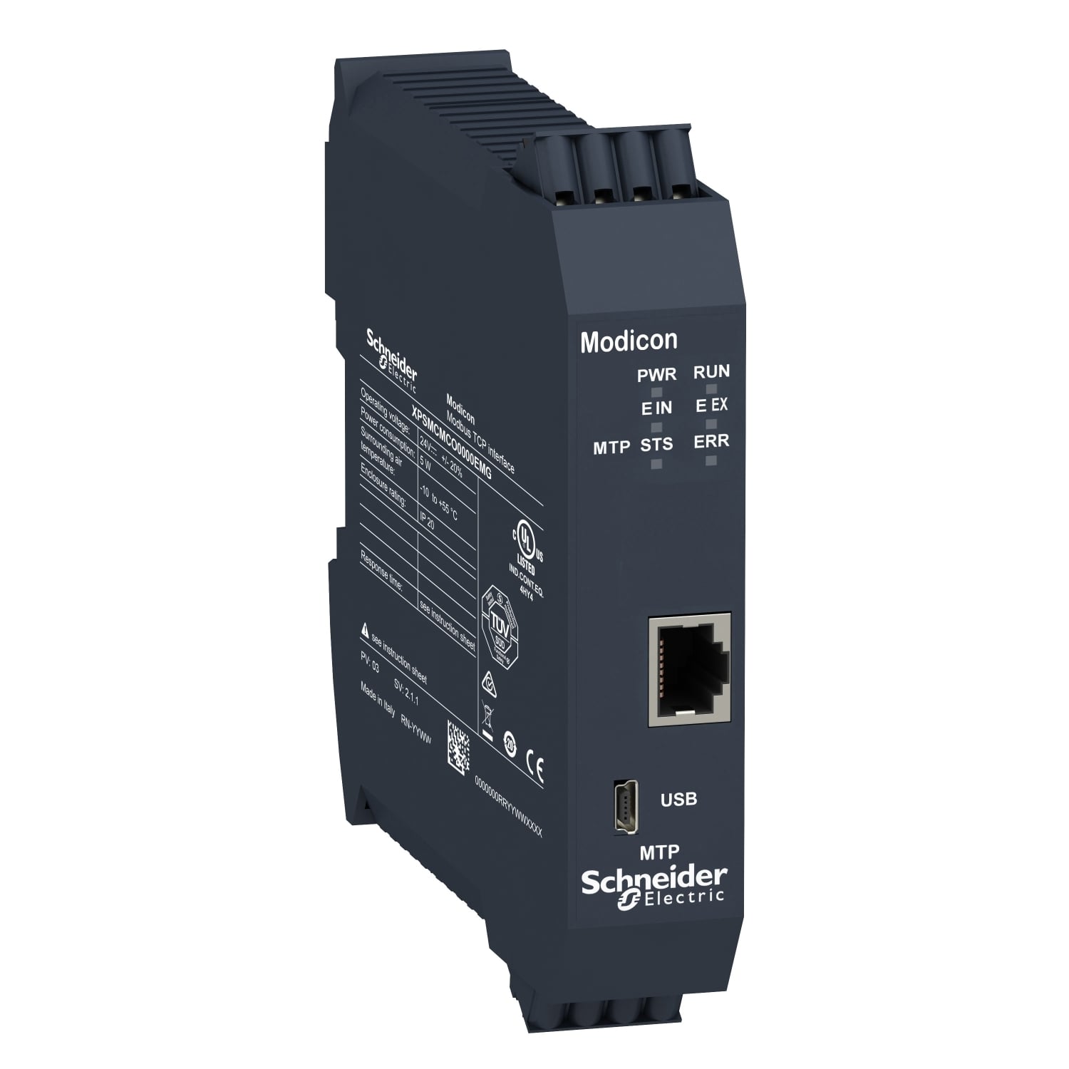 XPSMCMCO0000EMG Modicon MCM Non Safe Communication Module, 24 V, 0.125 mA, 136 Inputs, 72 Outputs