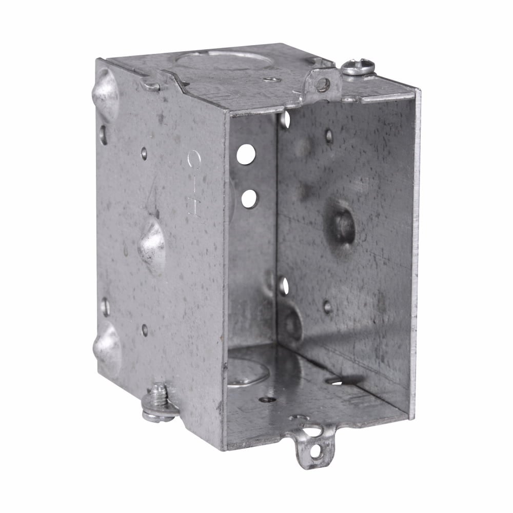 TP214 Thepitt Deep Gangable Welded Switch Box, Steel, 12.5 cu-in Capacity, 1 Gang, 2 Knockouts, 2 in W x 2-1/2 in D x 3 in H
