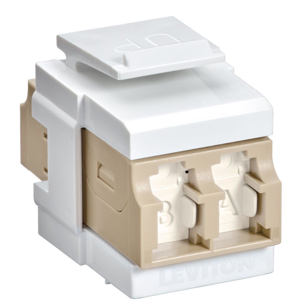41086-MLW QuickPort Shuttered Fiber Optic Adapter, Duplex Connector, Snap-In Installation, Multi-Mode Fiber