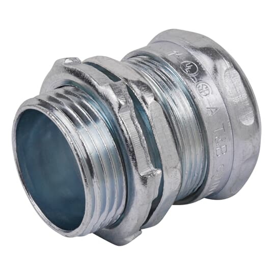 TC113A Steel City Non-Insulated Compression Connector, 1 in Trade, For Use With EMT Conduit, Steel, Zinc Plated