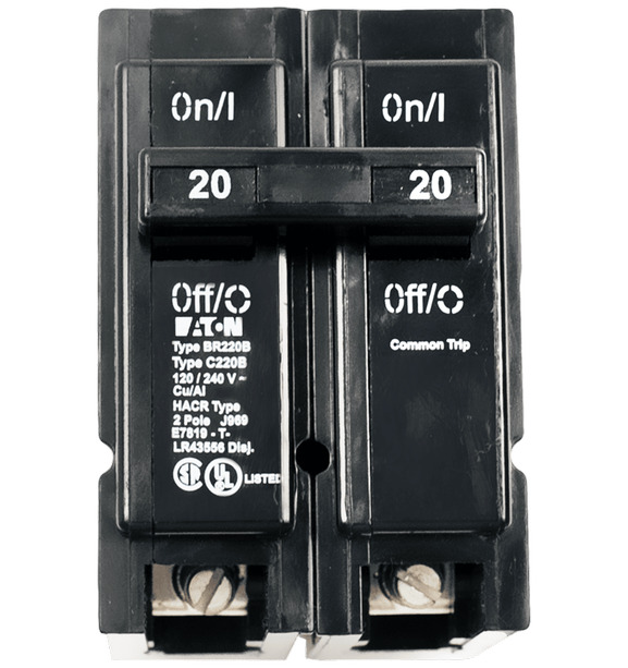 Circuit Breaker, 2 pole, 20A, 10kAIC, BR220B for IQ System Controller and IQ Combiner 4/4C