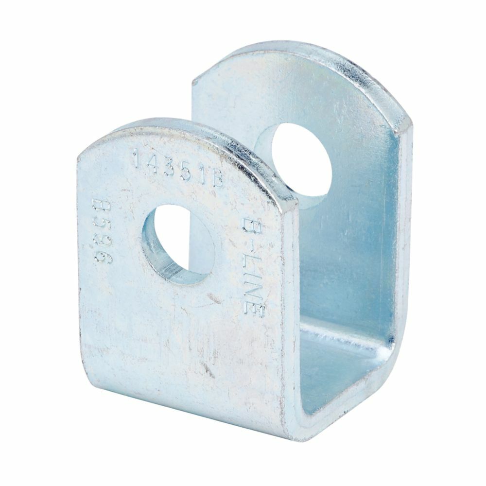 B596ZN U-Shaped Clevis, 3 Holes, 1-5/8 in L x 1-5/8 in W, For Use With Strut and BF Fittings, Steel