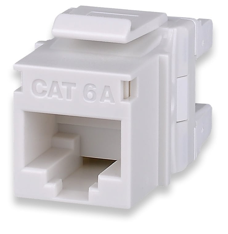 KJ458MT-C6C-WH MT Series Unscreened Jack, Cat 6 Module, Flush Mount, 8 Ports, Thermoplastic, White