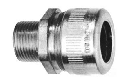 CGB4 MNPT Straight Cable Gland Connector, 1-1/4 in Trade, 0.906 to 1.219 in Cable Openings, Steel, Electro-Plated Zinc