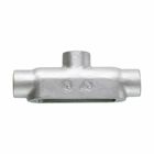 Eaton Crouse-Hinds series Condulet Form 5 conduit outlet body, Malleable iron, TB shape, SnapPack pre-assembled body and integral gasket cover, 1-1/2"