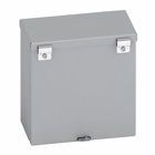 Type 3/3R junction boxes, 24" height, 8" length, 18" width, NEMA 3R, Screw cover, RTSC NK enclosure, Surface mounted, Medium single door, No knockout, Embossed thru holes, Carbon steel