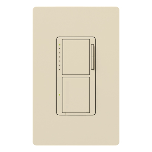MA-L3S25-LA Maestro Designer Style Dual Dimmer Switch, 120 VAC, 2.5 A, 1 Poles, On/Off Operation, Light Almond
