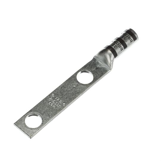 54810BE Color-Keyed 54800 2-Hole Non-Insulated Compression Lug, 2 AWG Copper Conductor, Die Code: 33, 3/8 in Stud, Copper