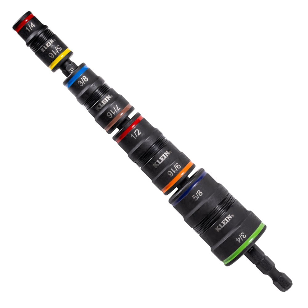 The 9-in-1 Impact-Rated Flip Socket Set provides 8 Hex nut driver sizes and a 1/4-Inch bit holding feature in one tool. The versatility provided allows for convenient swapping between common nut driving sizes and quickly attaches to an impact driver or our 1/4-Inch quick-connect handles (handles not included). Every component is impact rated, making it an essential tool for the toughest driving applications.
